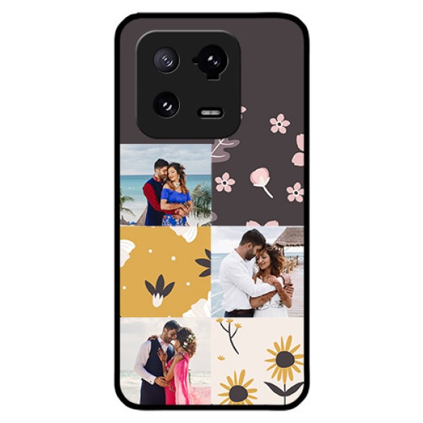 Xiaomi 13 Pro 5G Photo Printing on Glass Case - 3 Images with Floral Design Xiaomi 13 Pro 5G Photo Printing on Glass Case - 3 Images with Floral Design