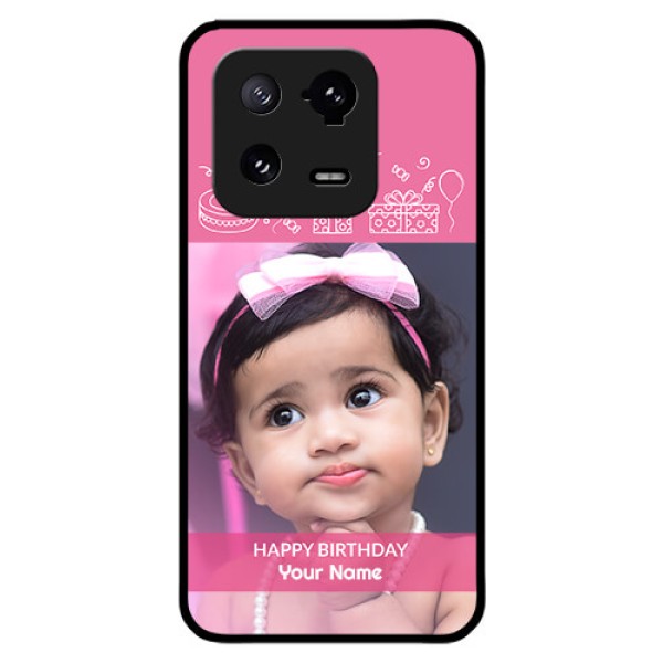 Xiaomi 13 Pro 5G Photo Printing on Glass Case - with Birthday Line Art Design Xiaomi 13 Pro 5G Photo Printing on Glass Case - with Birthday Line Art Design