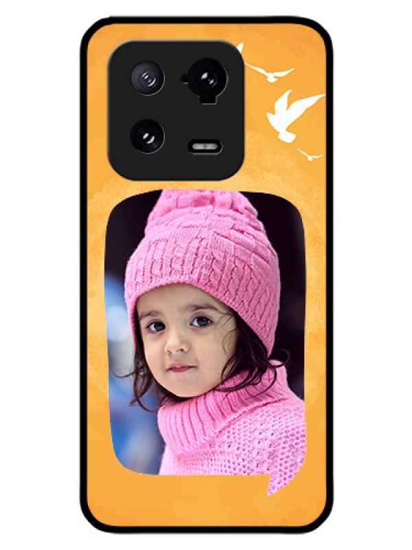 Custom Xiaomi 13 Pro 5G Personalized Glass Phone Case - Water Color Design with Bird Icons