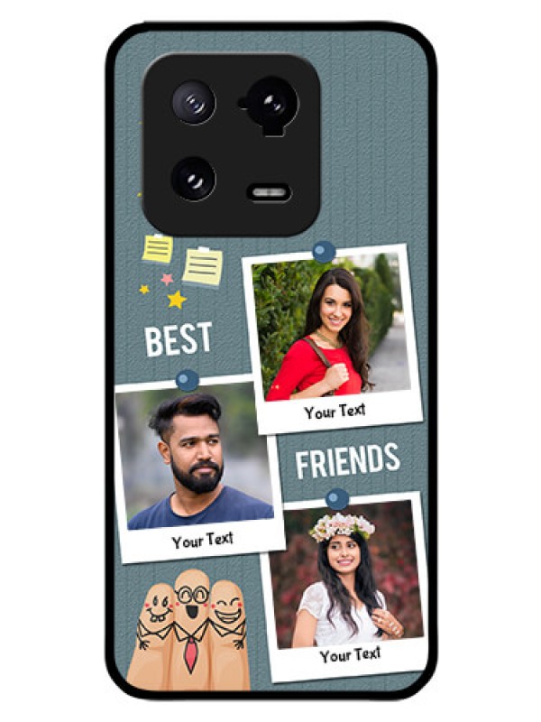 Custom Xiaomi 13 Pro 5G Personalized Glass Phone Case - Sticky Frames and Friendship Design