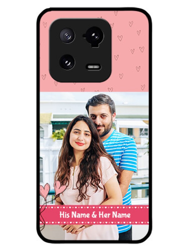 Custom Xiaomi 13 Pro 5G Personalized Glass Phone Case - Love Design Peach Color