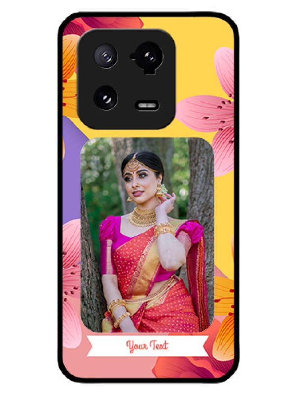 Custom Xiaomi 13 Pro 5G Custom Glass Mobile Case - 3 Image With Vintage Floral Design