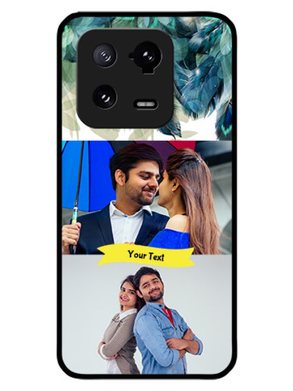 Custom Xiaomi 13 Pro 5G Personalized Glass Phone Case - Image with Boho Peacock Feather Design