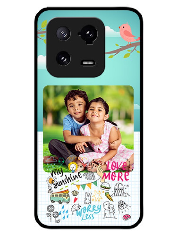 Custom Xiaomi 13 Pro 5G Photo Printing on Glass Case - Doodle love Design