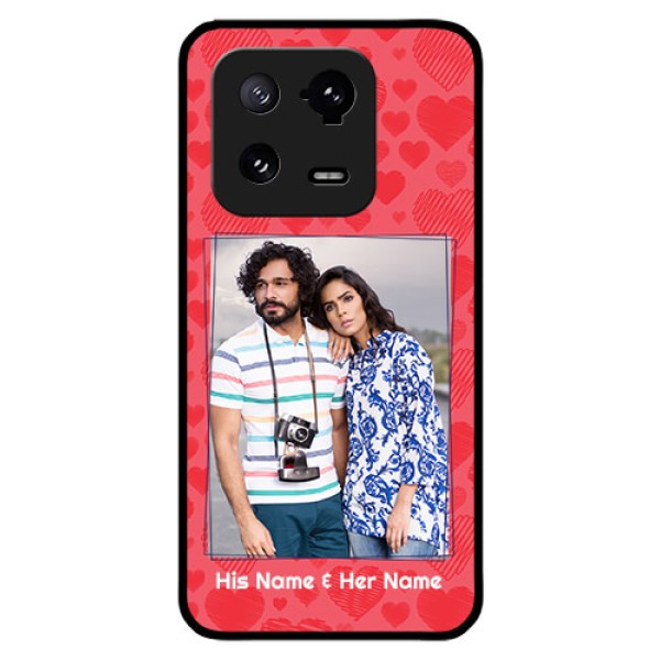 Xiaomi 13 Pro 5G Photo Printing on Glass Case - with Red Heart Symbols Design Xiaomi 13 Pro 5G Photo Printing on Glass Case - with Red Heart Symbols Design