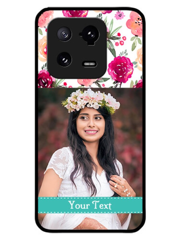 Custom Xiaomi 13 Pro 5G Custom Glass Phone Case - Watercolor Floral Design