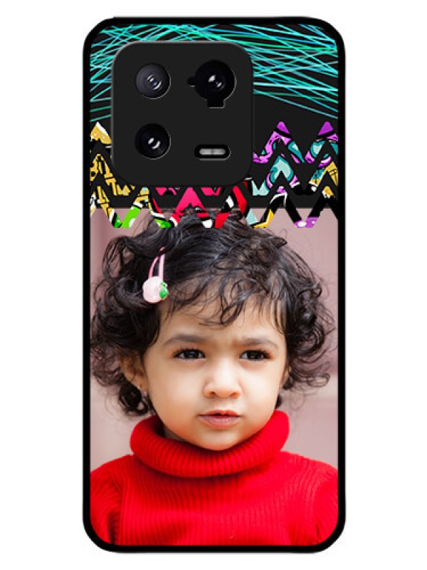 Custom Xiaomi 13 Pro 5G Personalized Glass Phone Case - Neon Abstract Design