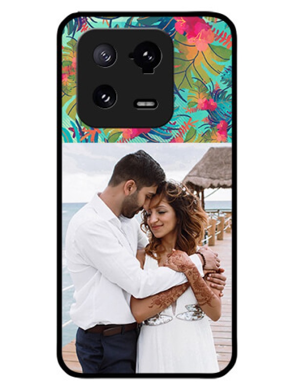 Custom Xiaomi 13 Pro 5G Photo Printing on Glass Case - Watercolor Floral Design