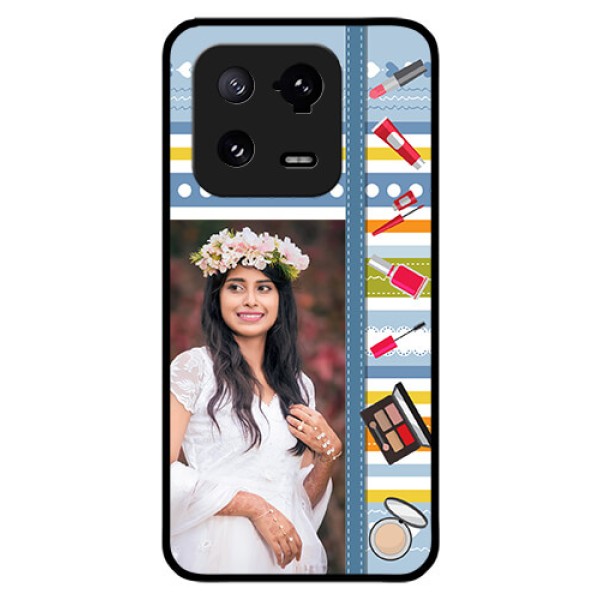 Xiaomi 13 Pro 5G Personalized Glass Phone Case - Makeup Icons Design
