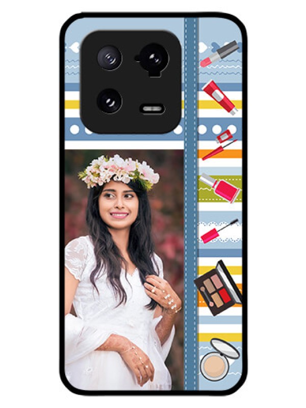 Custom Xiaomi 13 Pro 5G Personalized Glass Phone Case - Makeup Icons Design
