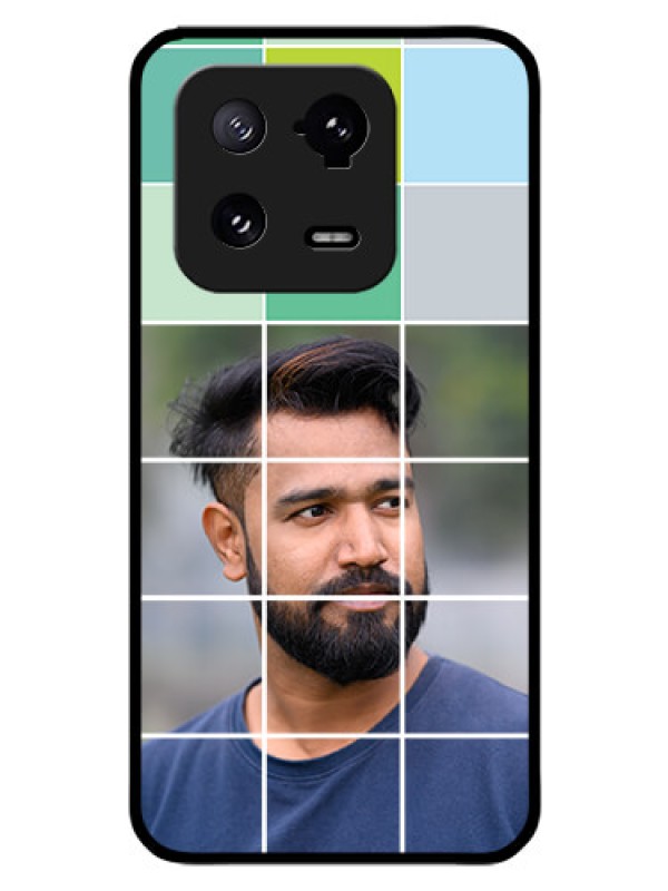 Custom Xiaomi 13 Pro 5G Photo Printing on Glass Case - with white box pattern