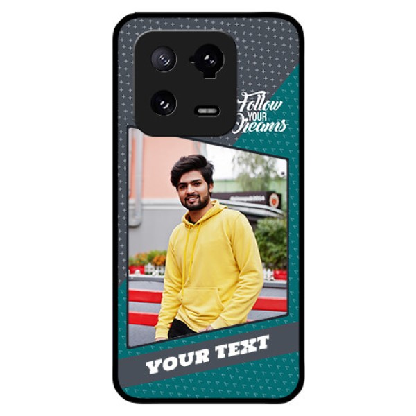 Xiaomi 13 Pro 5G Personalized Glass Phone Case - Background Pattern Design with Quote Xiaomi 13 Pro 5G Personalized Glass Phone Case - Background Pattern Design with Quote