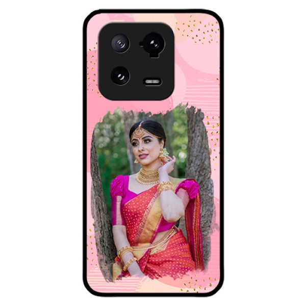 Xiaomi 13 Pro 5G Personalized Glass Phone Case - Gold Glitter Splash Design