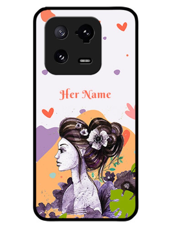 Custom Xiaomi 13 Pro 5G Personalized Glass Phone Case - Woman And Nature Design