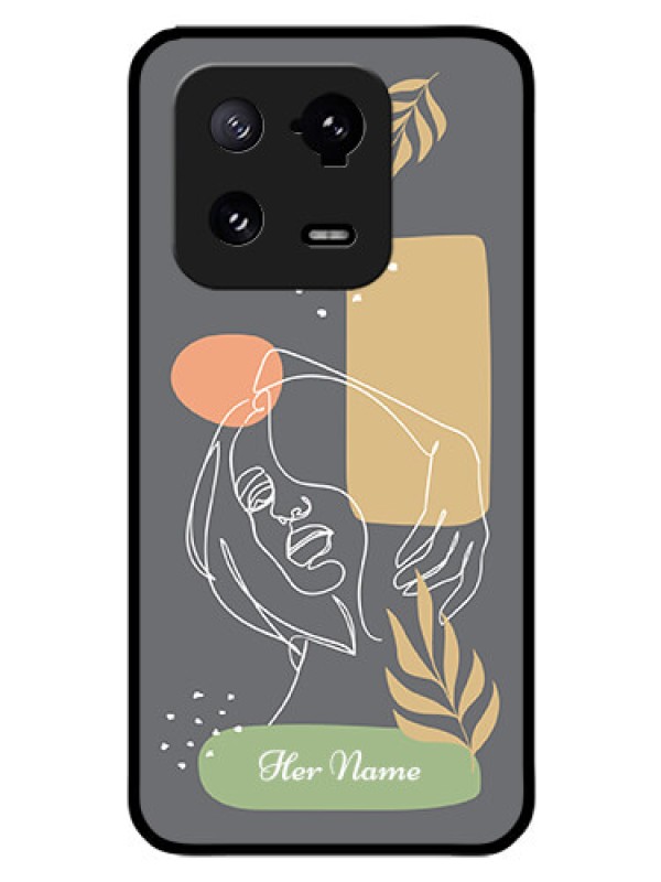 Custom Xiaomi 13 Pro 5G Custom Glass Phone Case - Gazing Woman line art Design