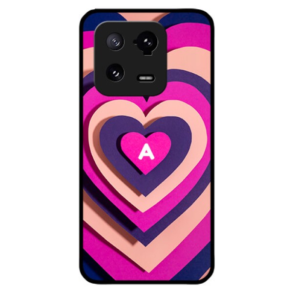 Xiaomi 13 Pro 5G Custom Glass Mobile Case - Cute Heart Pattern Design Xiaomi 13 Pro 5G Custom Glass Mobile Case - Cute Heart Pattern Design