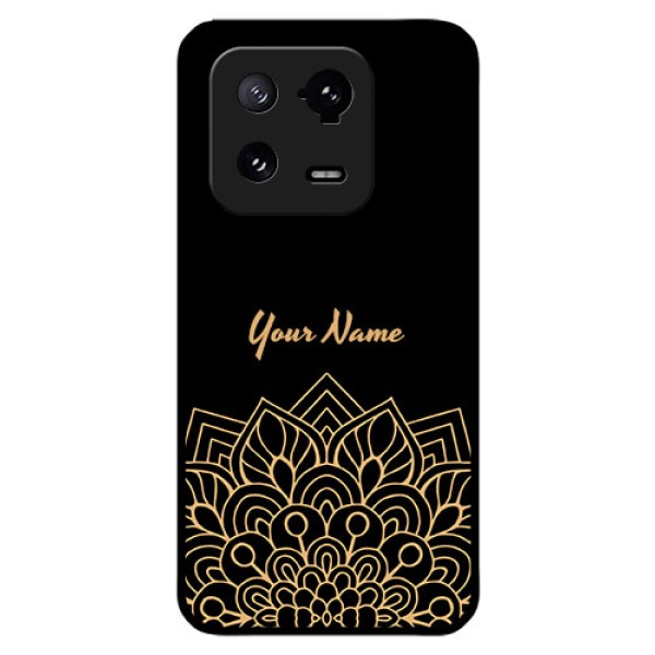 Xiaomi 13 Pro 5G Custom Glass Phone Case - Golden mandala Design