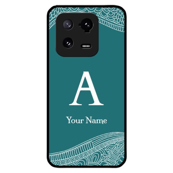 Xiaomi 13 Pro 5G Personalized Glass Phone Case - line art pattern with custom name Design Xiaomi 13 Pro 5G Personalized Glass Phone Case - line art pattern with custom name Design