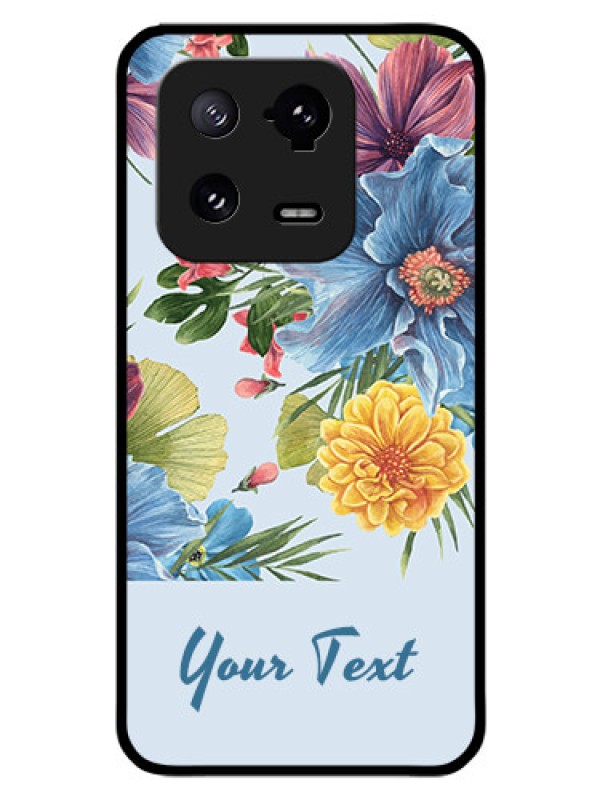 Custom Xiaomi 13 Pro 5G Custom Glass Mobile Case - Stunning Watercolored Flowers Painting Design