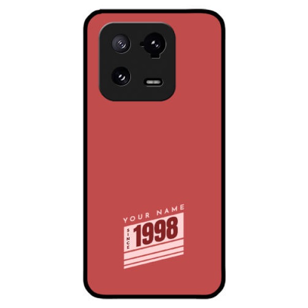 Xiaomi 13 Pro 5G Custom Glass Phone Case - Red custom year of birth Design Xiaomi 13 Pro 5G Custom Glass Phone Case - Red custom year of birth Design