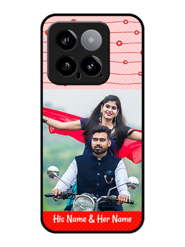Custom Xiaomi 14 5G Custom Glass Phone Case - Red Pattern Case Design