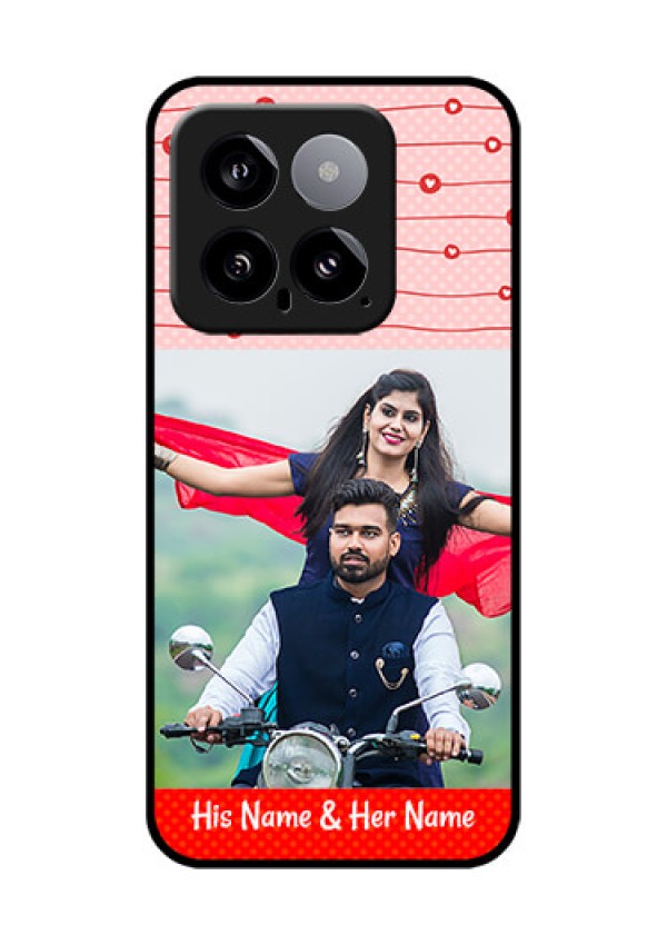 Xiaomi 14 5G Custom Glass Phone Case - Red Pattern Case Design