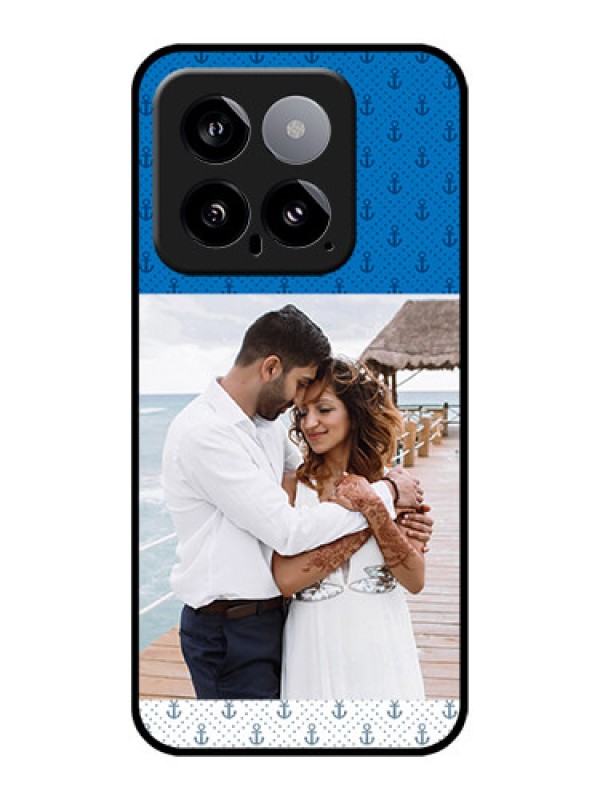 Custom Xiaomi 14 5G Custom Glass Phone Case - Blue Anchors Design