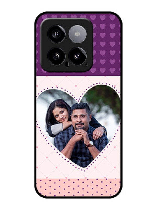 Custom Xiaomi 14 5G Custom Glass Phone Case - Violet Love Dots Design