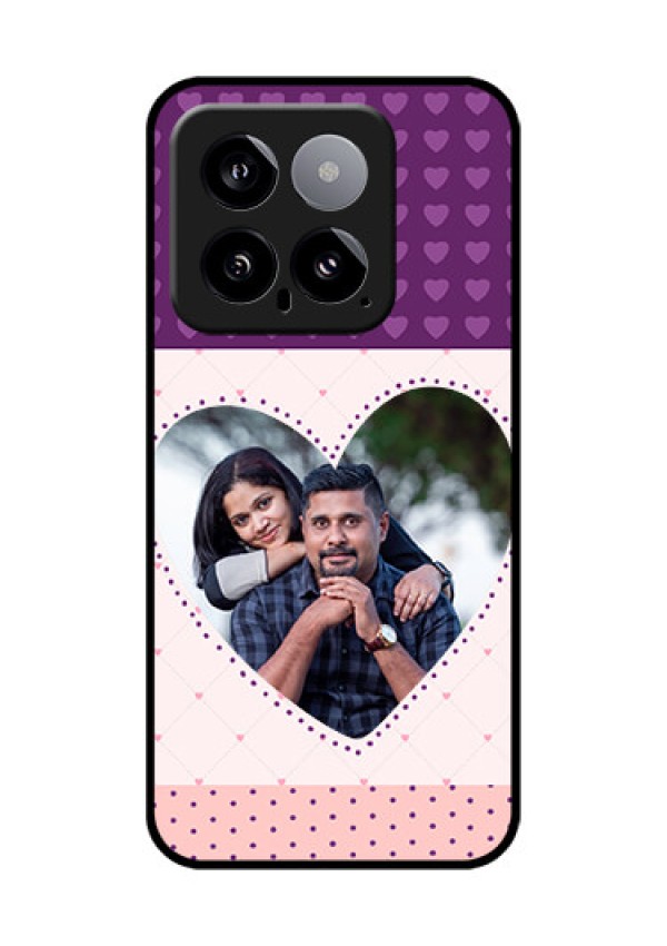 Xiaomi 14 5G Custom Glass Phone Case - Violet Love Dots Design
