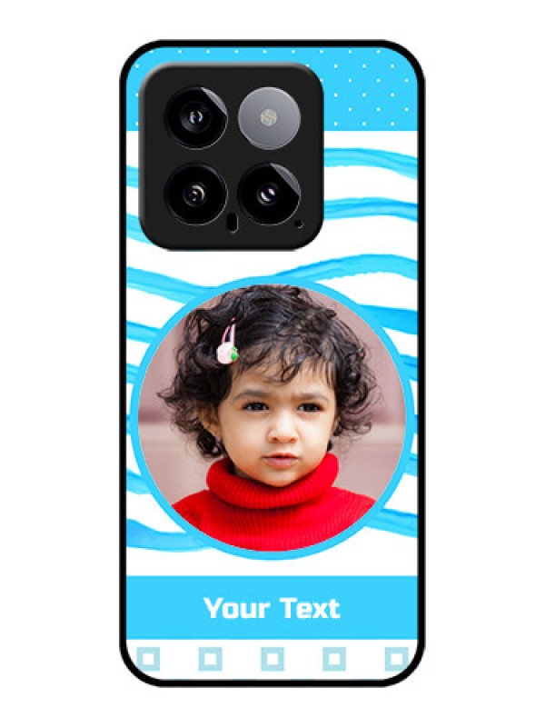 Custom Xiaomi 14 5G Custom Glass Phone Case - Simple Blue Case Design