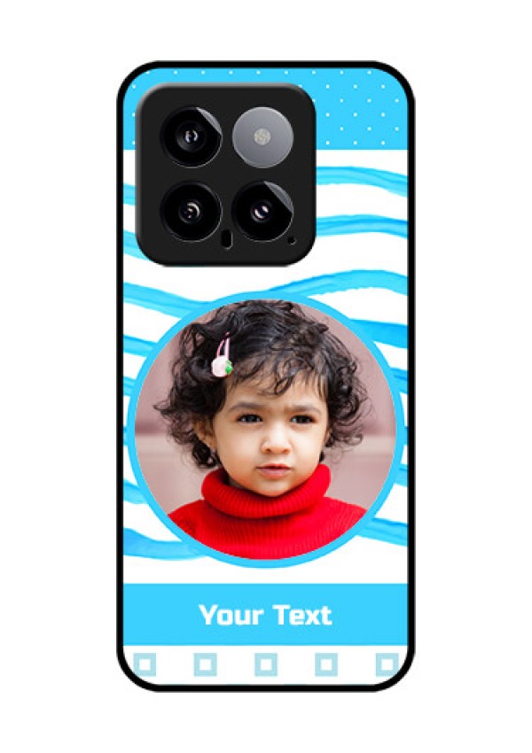 Xiaomi 14 5G Custom Glass Phone Case - Simple Blue Case Design