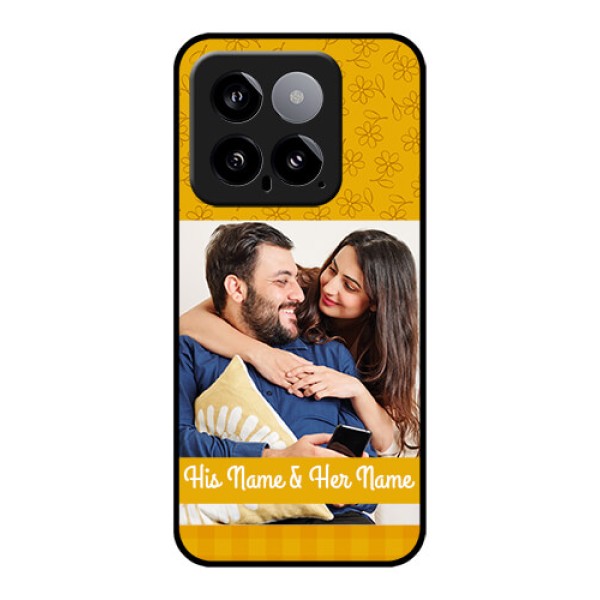 Xiaomi 14 5G Custom Glass Phone Case - Yellow Floral Design Xiaomi 14 5G Custom Glass Phone Case - Yellow Floral Design