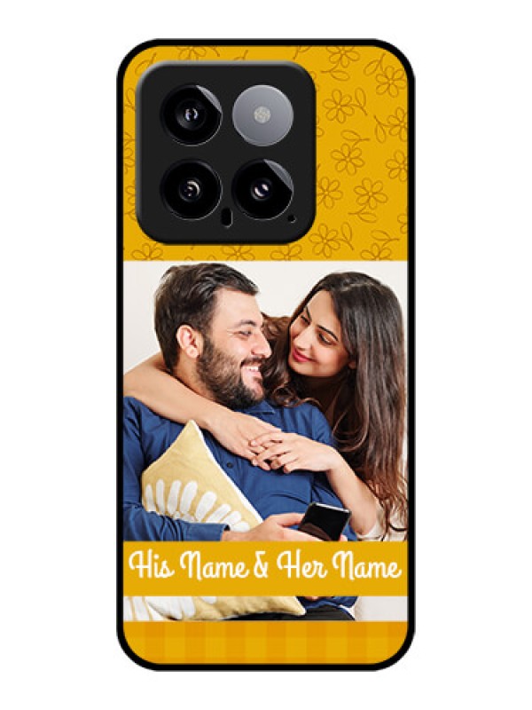 Custom Xiaomi 14 5G Custom Glass Phone Case - Yellow Floral Design