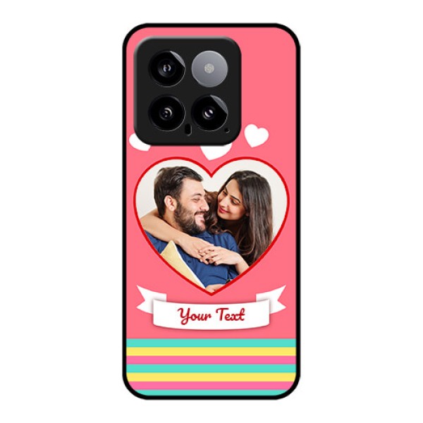 Xiaomi 14 5G Custom Glass Phone Case - Love Shapes Doodle Design