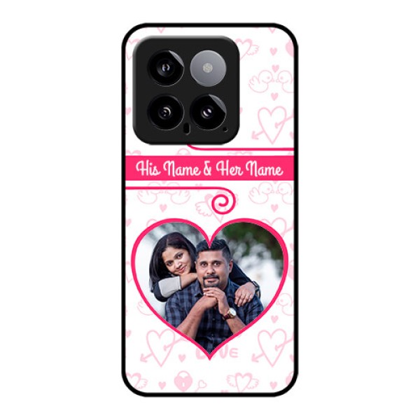 Xiaomi 14 5G Custom Glass Phone Case - Heart Shape Love Design Xiaomi 14 5G Custom Glass Phone Case - Heart Shape Love Design
