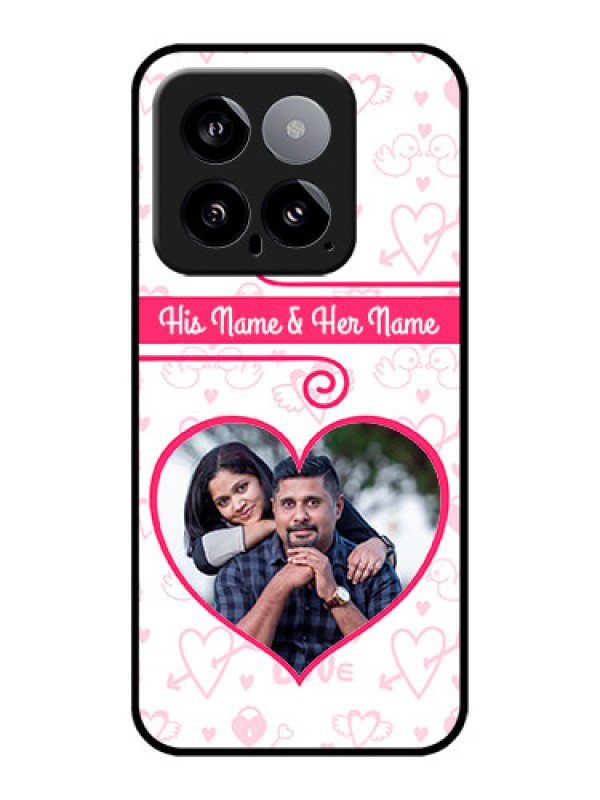 Custom Xiaomi 14 5G Custom Glass Phone Case - Heart Shape Love Design