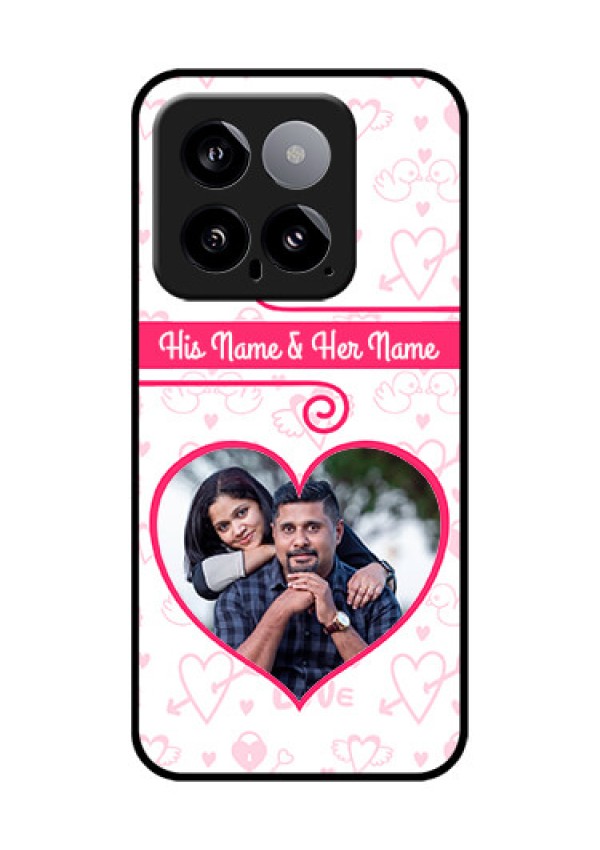 Xiaomi 14 5G Custom Glass Phone Case - Heart Shape Love Design