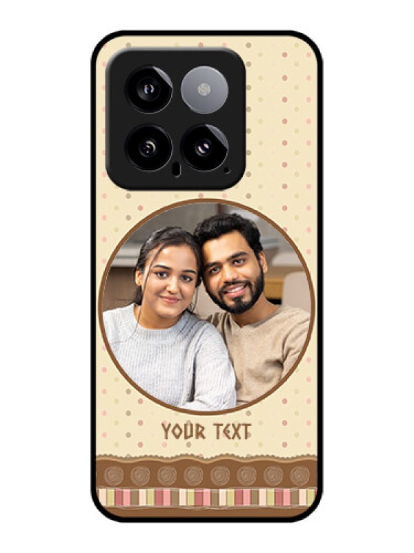 Custom Xiaomi 14 5G Custom Glass Phone Case - Brown Dotted Mobile Case Design
