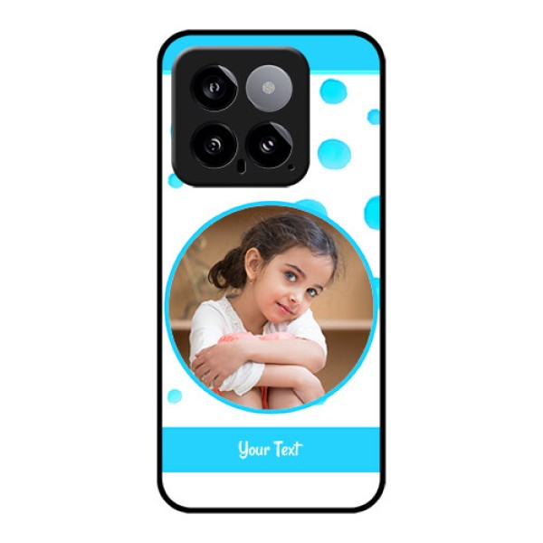 Xiaomi 14 5G Custom Glass Phone Case - Blue Bubbles Pattern Design Xiaomi 14 5G Custom Glass Phone Case - Blue Bubbles Pattern Design