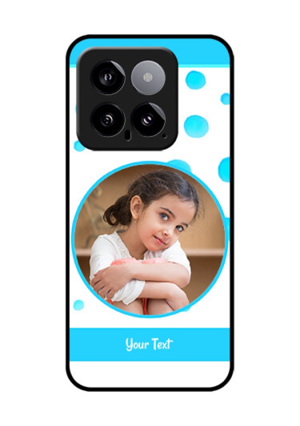 Xiaomi 14 5G Custom Glass Phone Case - Blue Bubbles Pattern Design
