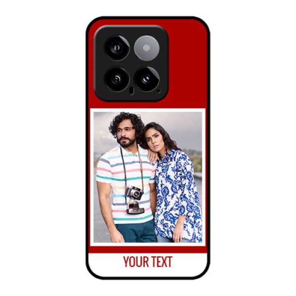 Xiaomi 14 5G Custom Glass Phone Case - Red Color Design Xiaomi 14 5G Custom Glass Phone Case - Red Color Design