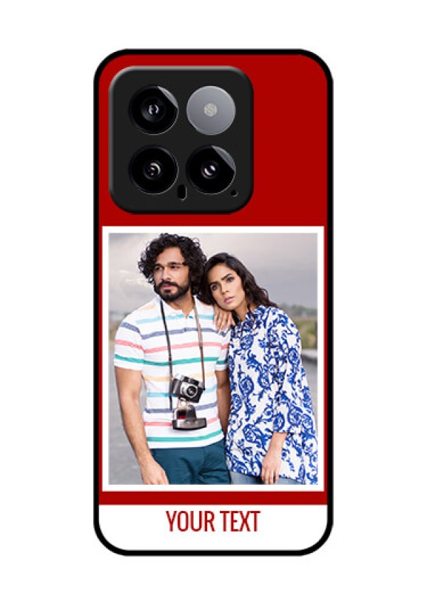 Xiaomi 14 5G Custom Glass Phone Case - Red Color Design