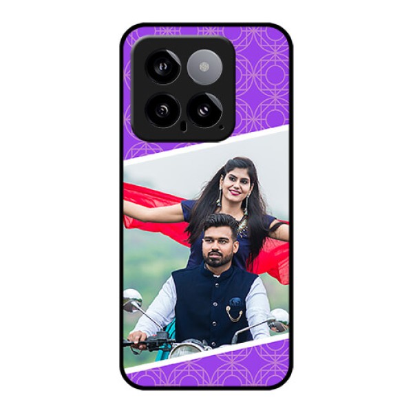 Xiaomi 14 5G Custom Glass Phone Case - Violet Color Pattern Design