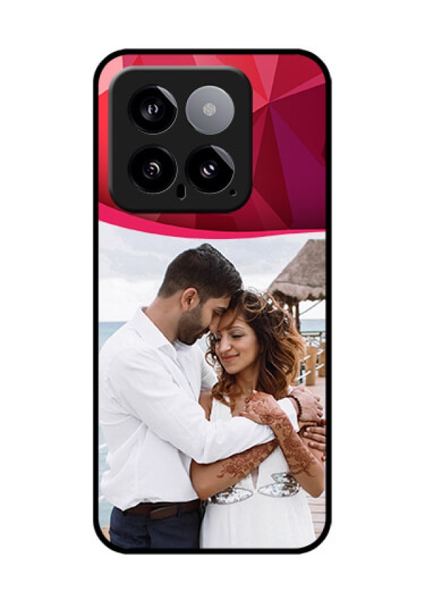 Xiaomi 14 5G Custom Glass Phone Case - Red Abstract Design