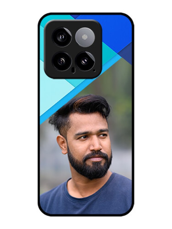 Custom Xiaomi 14 5G Custom Glass Phone Case - Blue Pattern Design