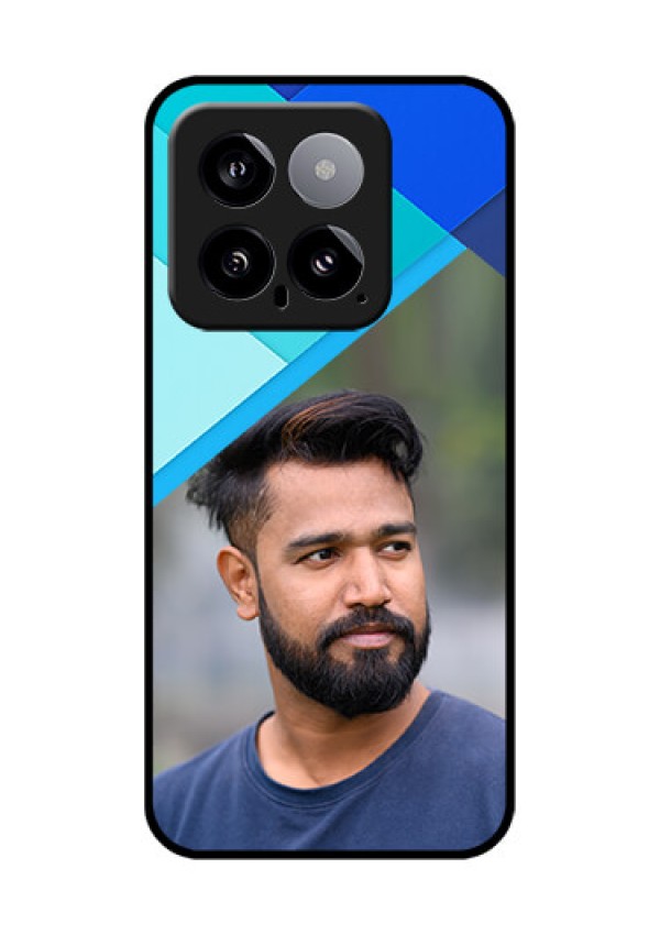 Xiaomi 14 5G Custom Glass Phone Case - Blue Pattern Design