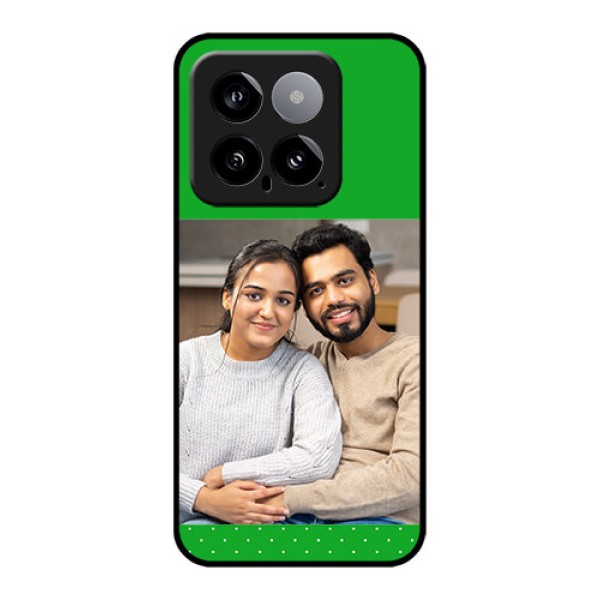 Xiaomi 14 5G Custom Glass Phone Case - Green Pattern Design