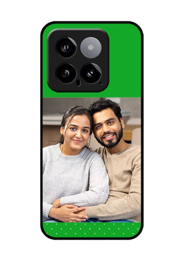 Xiaomi 14 5G Custom Glass Phone Case - Green Pattern Design