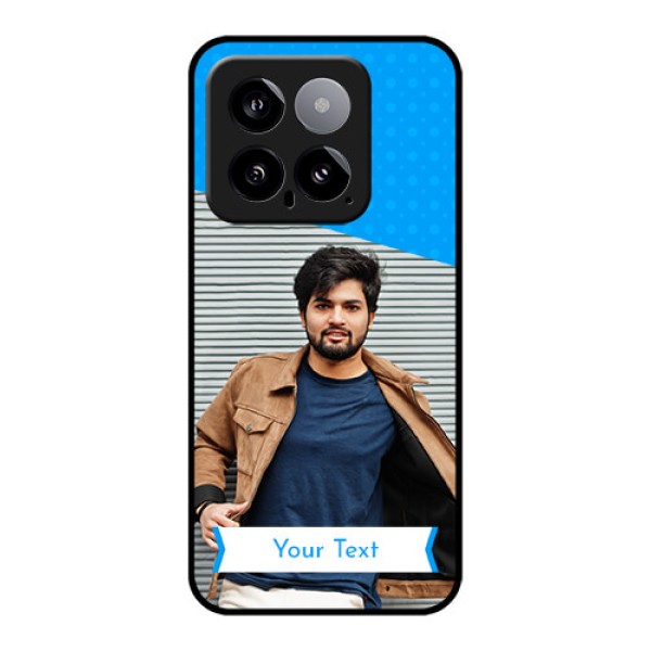 Xiaomi 14 5G Custom Glass Phone Case - Simple Blue Color Design Xiaomi 14 5G Custom Glass Phone Case - Simple Blue Color Design