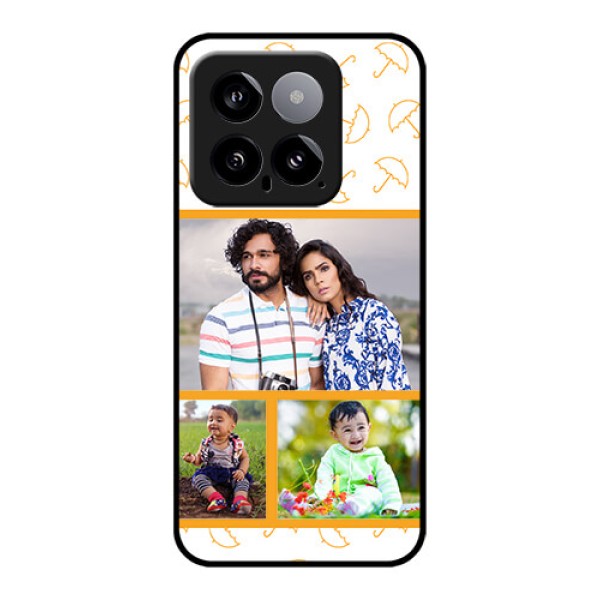 Xiaomi 14 5G Custom Glass Phone Case - Yellow Pattern Design